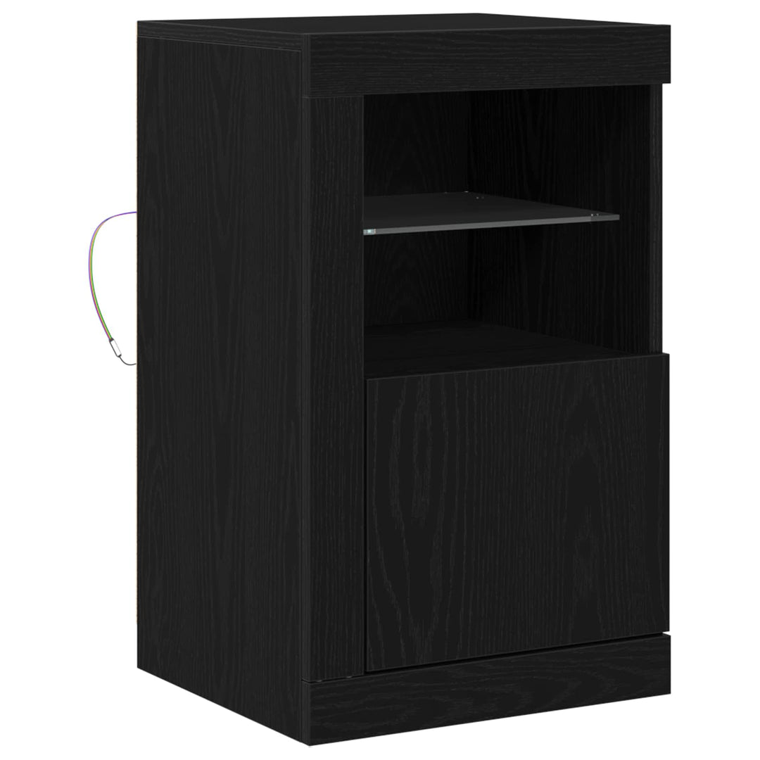 LED Sideboard Sort eg 41 x 37 x 67 cm Konstrueret træ
