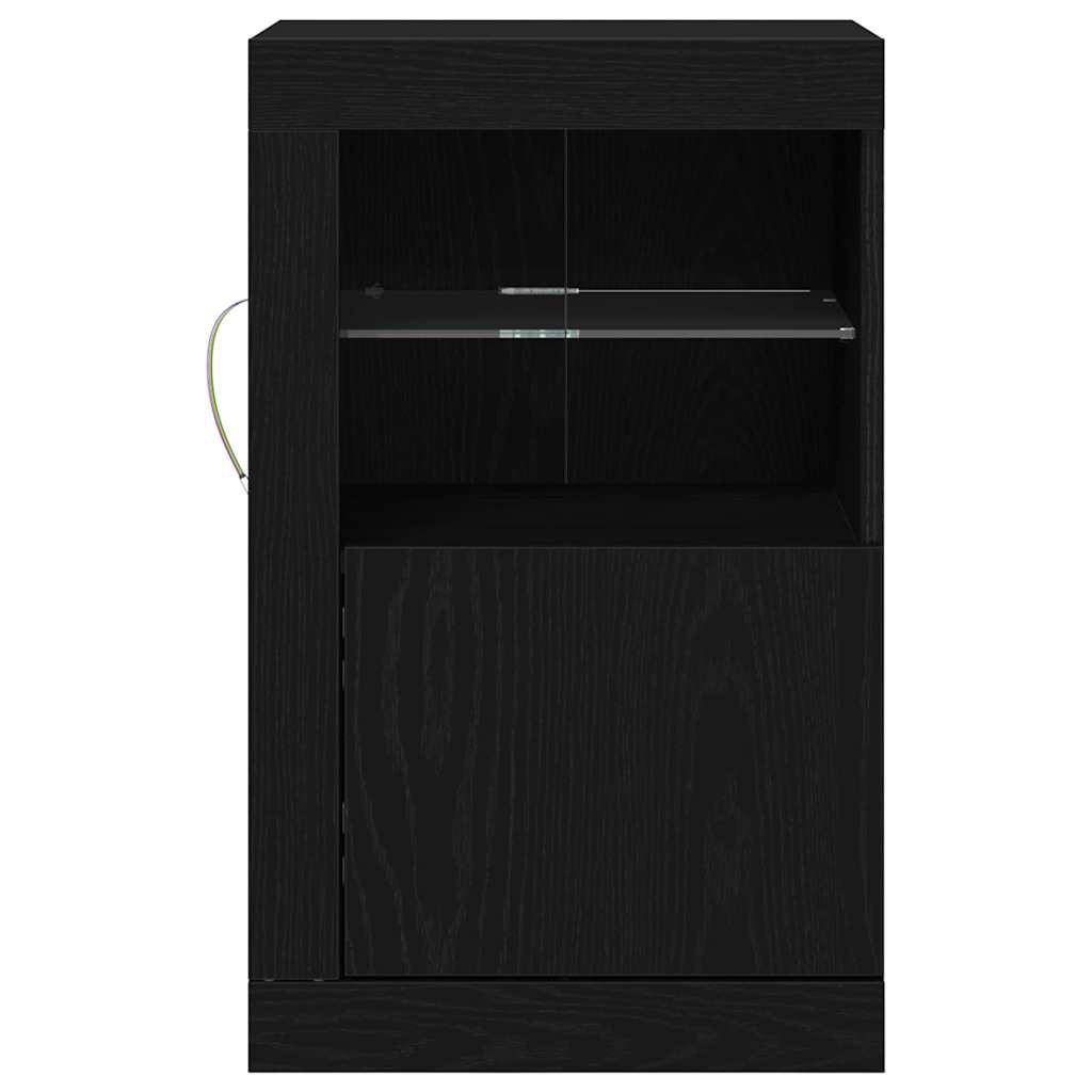 LED Sideboard 2 pcs Sort eg 41 x 37 x 67 cm Konstrueret træ