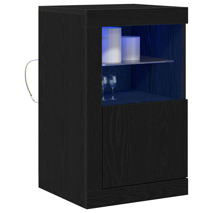 LED Sideboard 2 pcs Sort eg 41 x 37 x 67 cm Konstrueret træ