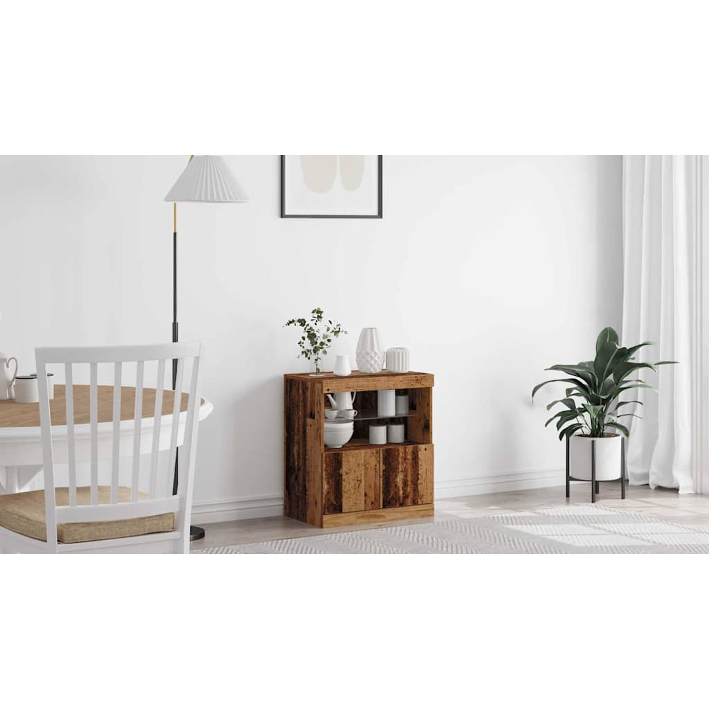 LED Sideboard Brun 60,5 x 37 x 67 cm Konstrueret træ