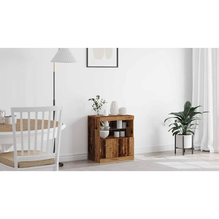 LED Sideboard Brun 60,5 x 37 x 67 cm Konstrueret træ
