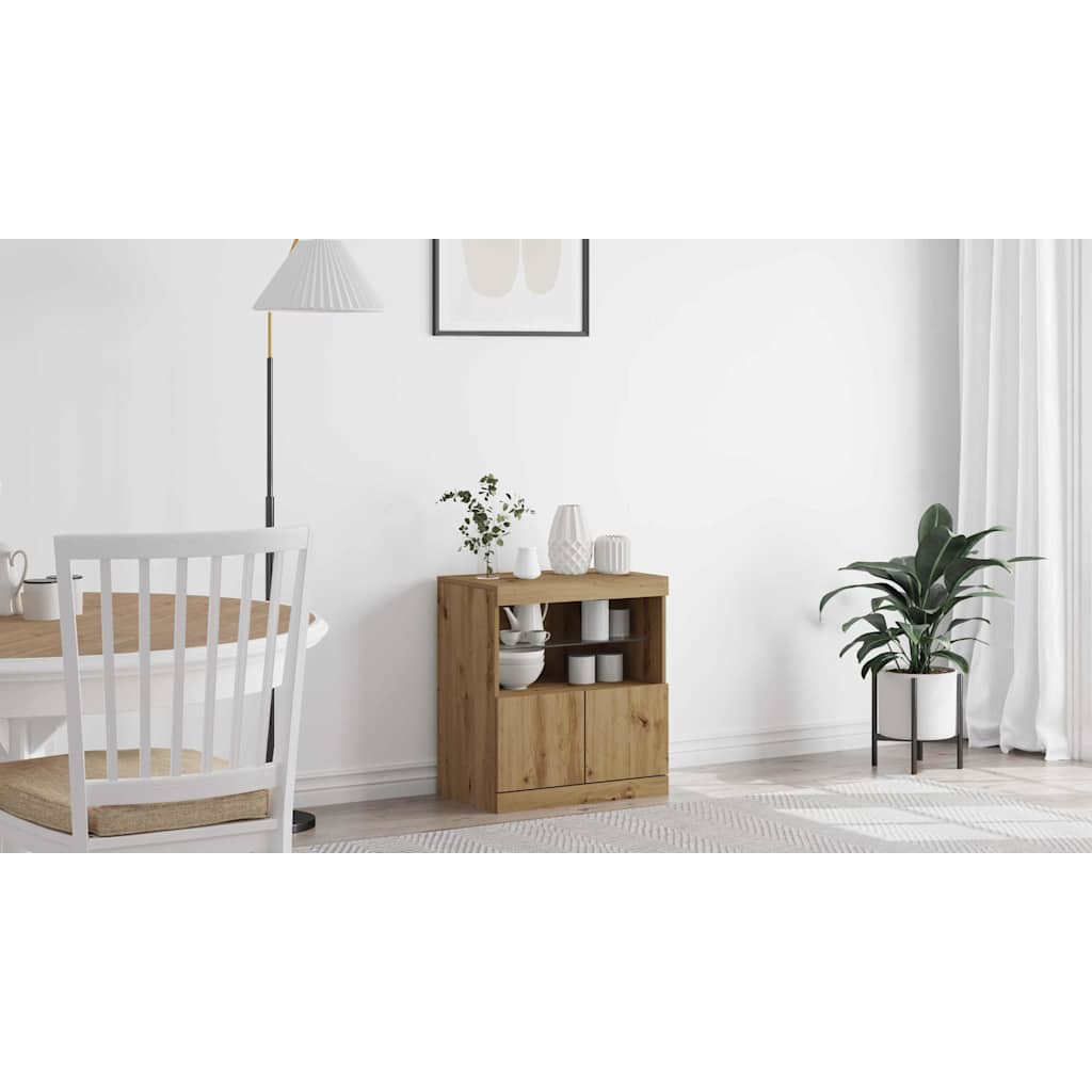 LED Sideboard Brun 60,5 x 37 x 67 cm Konstrueret træ