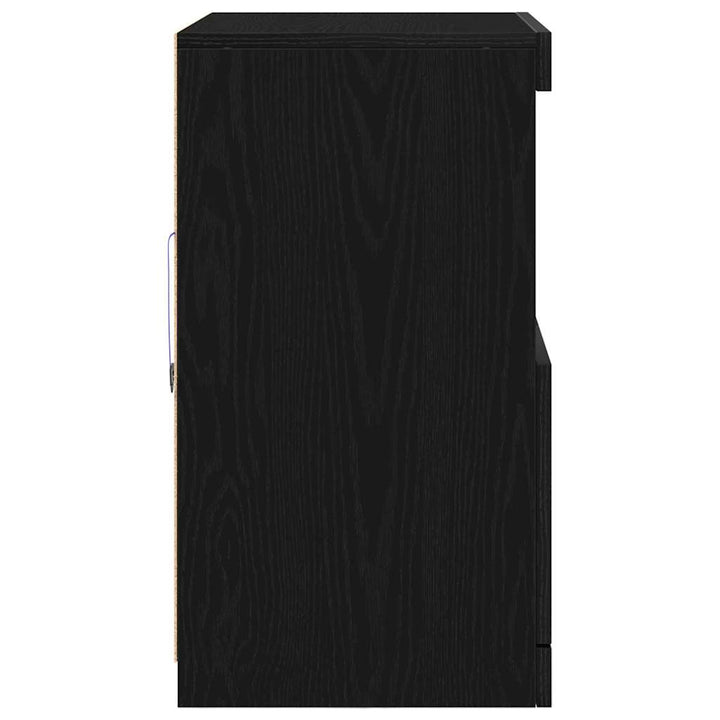 LED Sideboard Sort 60,5 x 37 x 67 cm Konstrueret træ