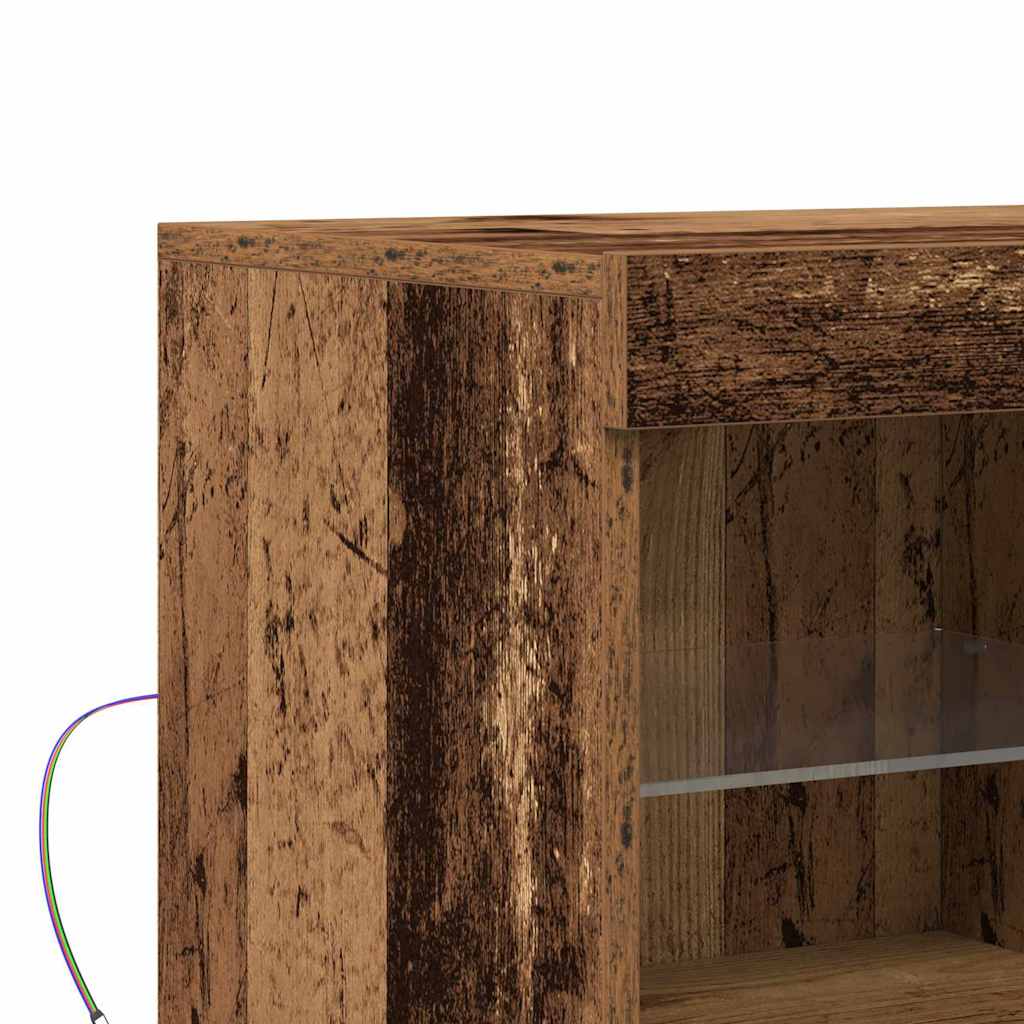 LED Sideboard Brun 81 x 37 x 66,5 cm Konstrueret træ