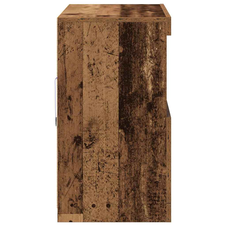 LED Sideboard Brun 81 x 37 x 66,5 cm Konstrueret træ