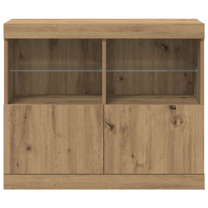 LED Sideboard Brun 81 x 37 x 66,5 cm Konstrueret træ