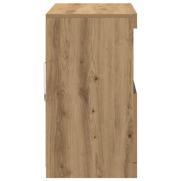 LED Sideboard Brun 81 x 37 x 66,5 cm Konstrueret træ