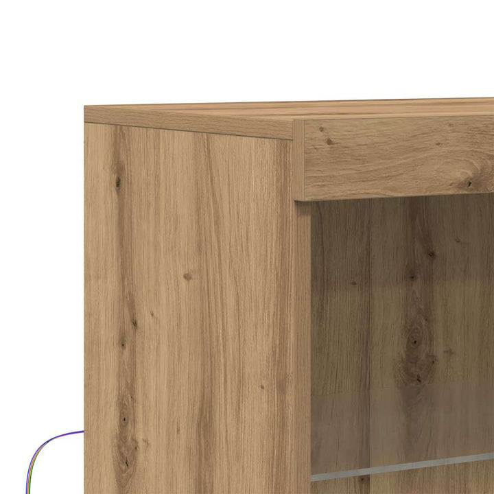 LED Sideboard Brun 60 x 37 x 100 cm Konstrueret træ