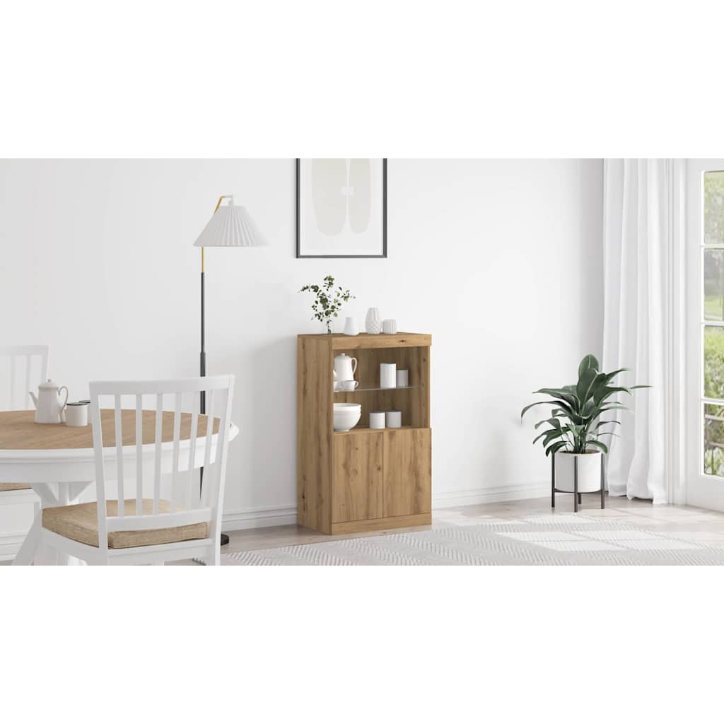 LED Sideboard Brun 60 x 37 x 100 cm Konstrueret træ