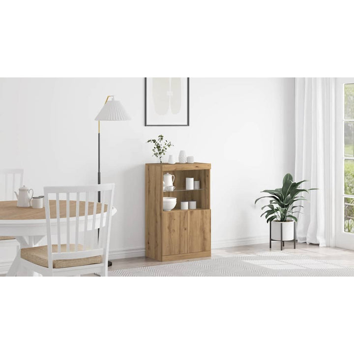 LED Sideboard Brun 60 x 37 x 100 cm Konstrueret træ