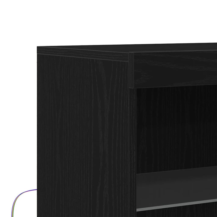 LED Sideboard Sort 60 x 37 x 100 cm Konstrueret træ