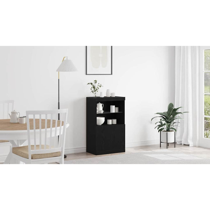 LED Sideboard Sort 60 x 37 x 100 cm Konstrueret træ