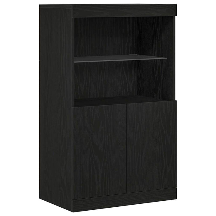 LED Sideboard Sort 60 x 37 x 100 cm Konstrueret træ