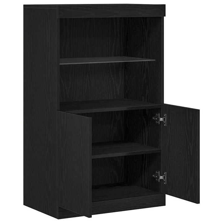 LED Sideboard Sort 60 x 37 x 100 cm Konstrueret træ