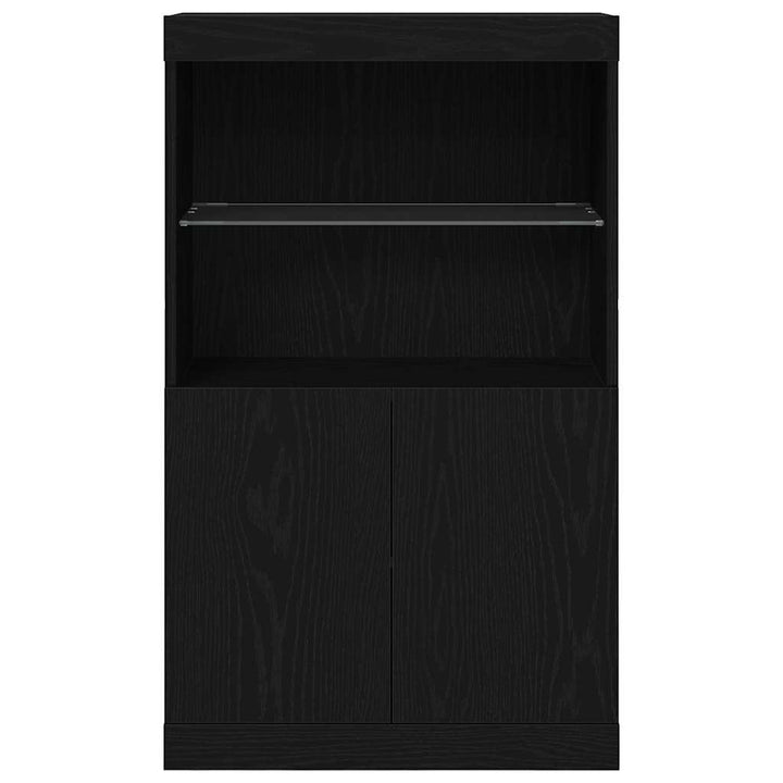 LED Sideboard Sort 60 x 37 x 100 cm Konstrueret træ