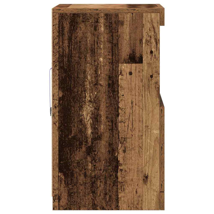 LED Sideboard Gammelt træ 41 x 37 x 67 cm Konstrueret træ