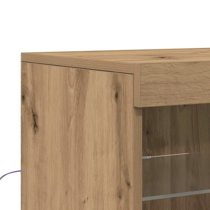 LED Sideboard Artisan Egetræ 41 x 37 x 67 cm Konstrueret træ