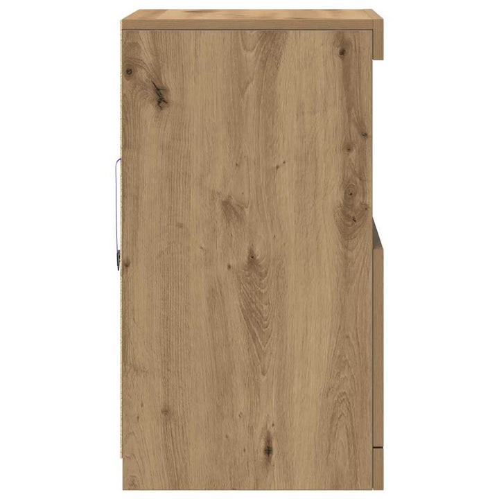 LED Sideboard Artisan Egetræ 41 x 37 x 67 cm Konstrueret træ