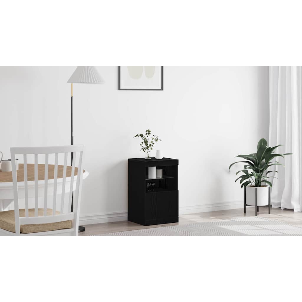 LED Sideboard Sort eg 41 x 37 x 67 cm Konstrueret træ