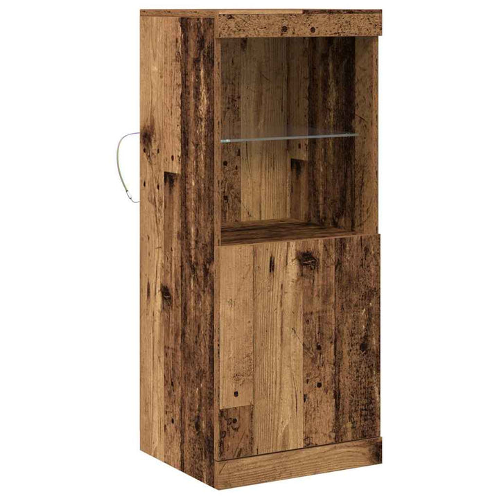 LED Sideboard Gammelt træ 41 x 37 x 100 cm Konstrueret træ