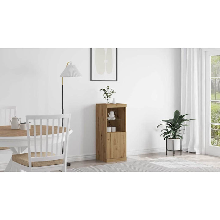 LED Sideboard Artisan Egetræ 41 x 37 x 100 cm Konstrueret træ