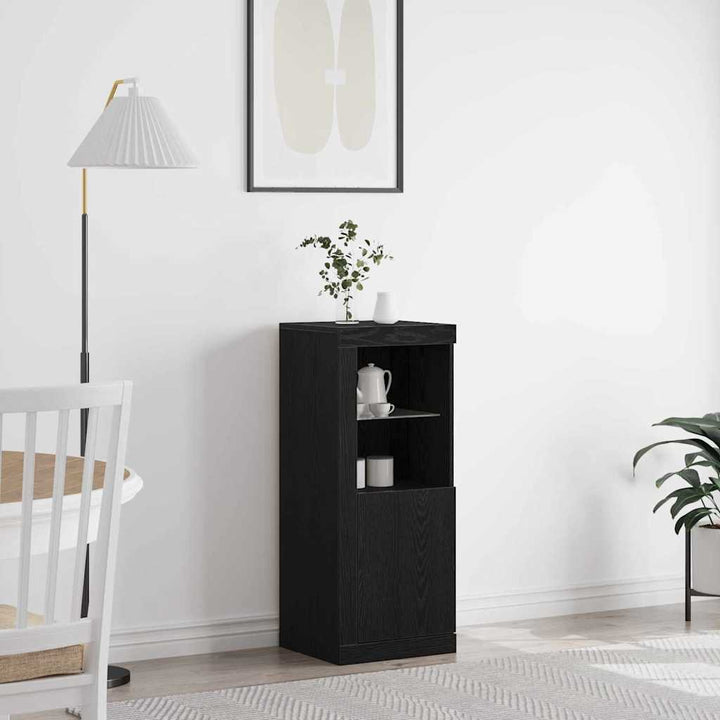 LED Sideboard Sort eg 41 x 37 x 100 cm Konstrueret træ