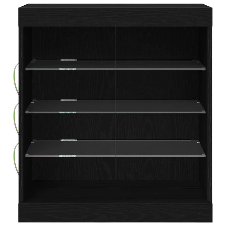 LED Sideboard Sort eg 60,5 x 37 x 67 cm Konstrueret træ