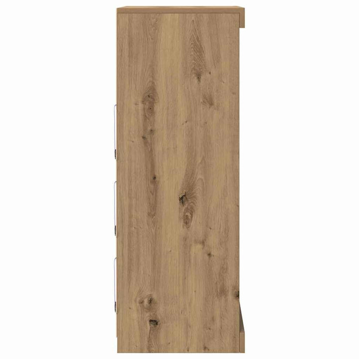 LED Sideboard Artisan Egetræ 60,5 x 37 x 100 cm Konstrueret træ