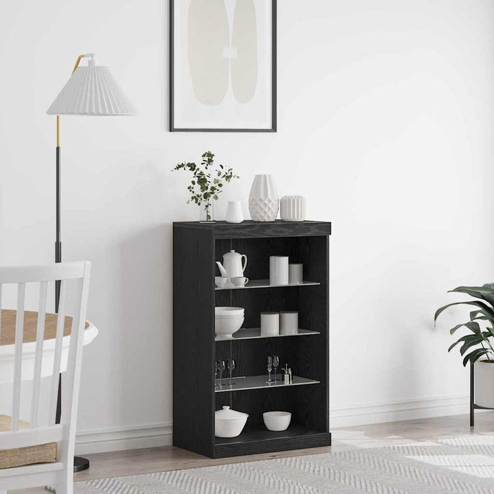 LED Sideboard Sort eg 60,5 x 37 x 100 cm Konstrueret træ