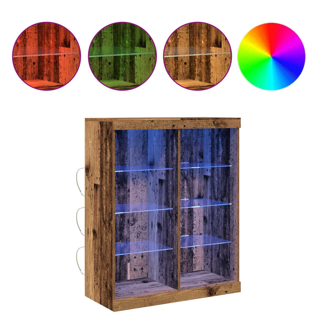 LED Sideboard Gammelt træ 81 x 37 x 100 cm Konstrueret træ
