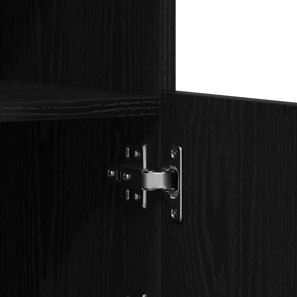LED Sideboard Sort eg 81 x 37 x 100 cm Konstrueret træ