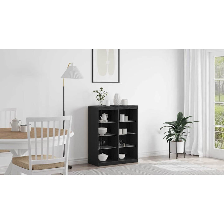 LED Sideboard Sort eg 81 x 37 x 100 cm Konstrueret træ