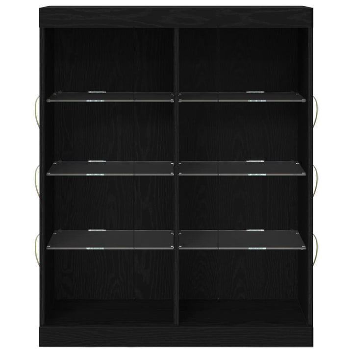LED Sideboard Sort eg 81 x 37 x 100 cm Konstrueret træ
