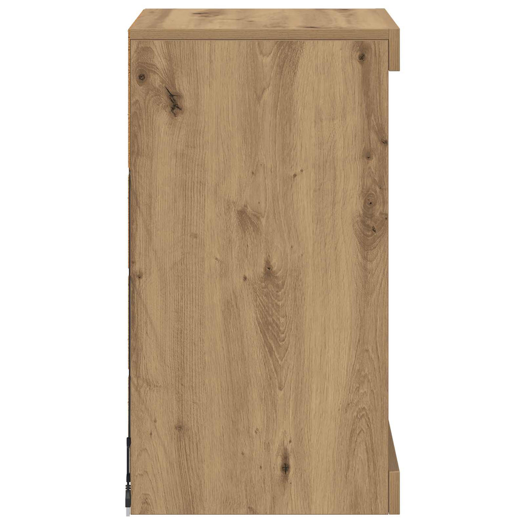 LED Sideboard Artisan Egetræ 41 x 37 x 67 cm Konstrueret træ