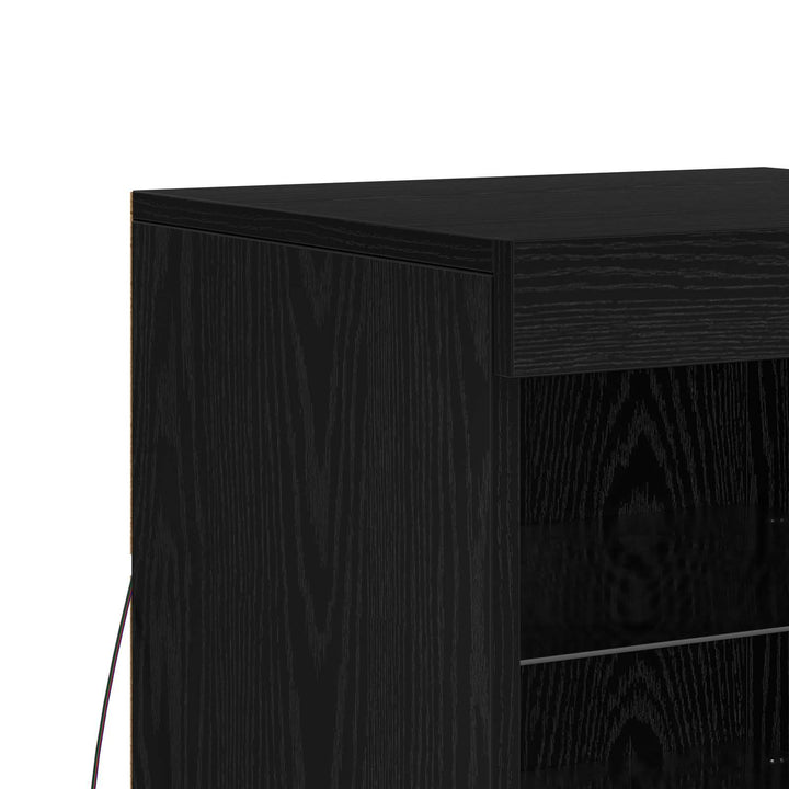 LED Sideboard Sort eg 41 x 37 x 67 cm Konstrueret træ