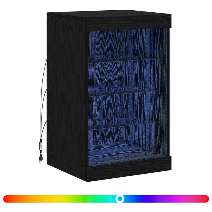 LED Sideboard Sort eg 41 x 37 x 67 cm Konstrueret træ