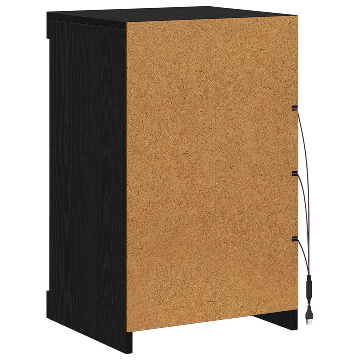 LED Sideboard Sort eg 41 x 37 x 67 cm Konstrueret træ