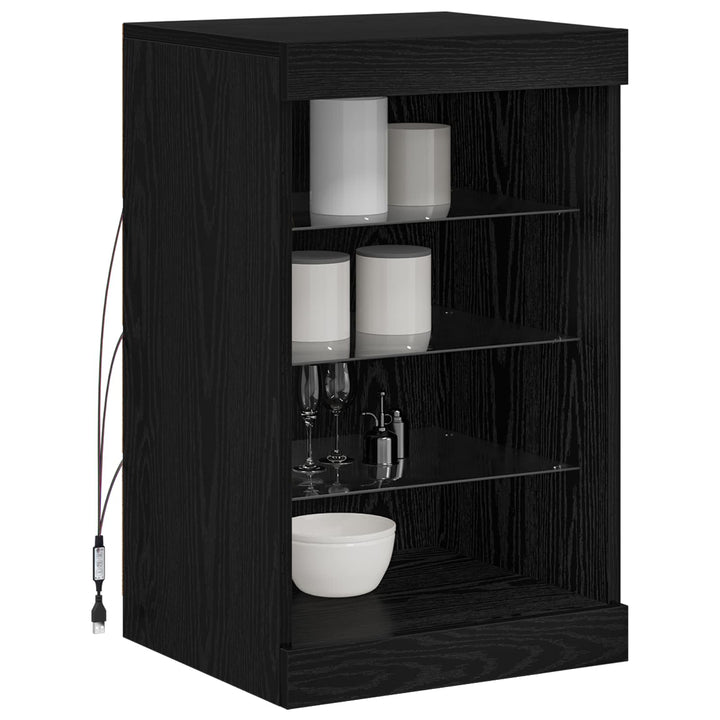 LED Sideboard Sort eg 41 x 37 x 67 cm Konstrueret træ