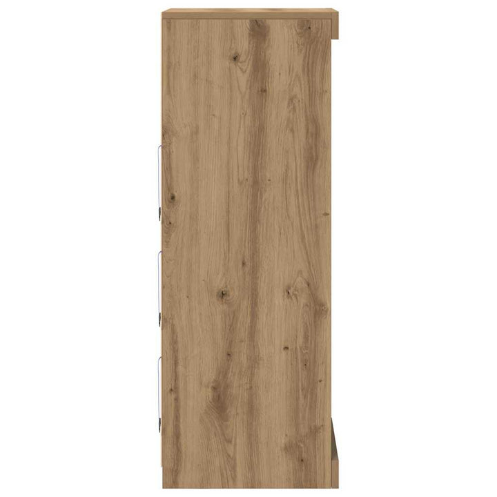 LED Sideboard Artisan Egetræ 41 x 37 x 100 cm Konstrueret træ