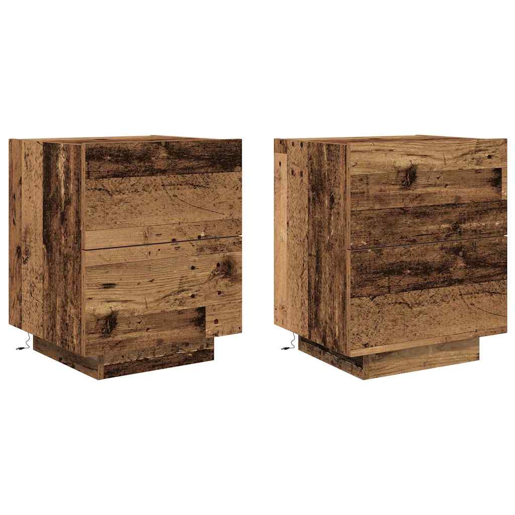 Natskab 2 pcs Gammelt træ 45 x 40 x 55 cm Konstrueret træ