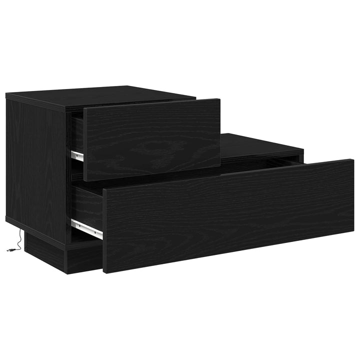 Natskab med skuffe Sort eg 70 x 36 x 40,5 cm Konstrueret træ