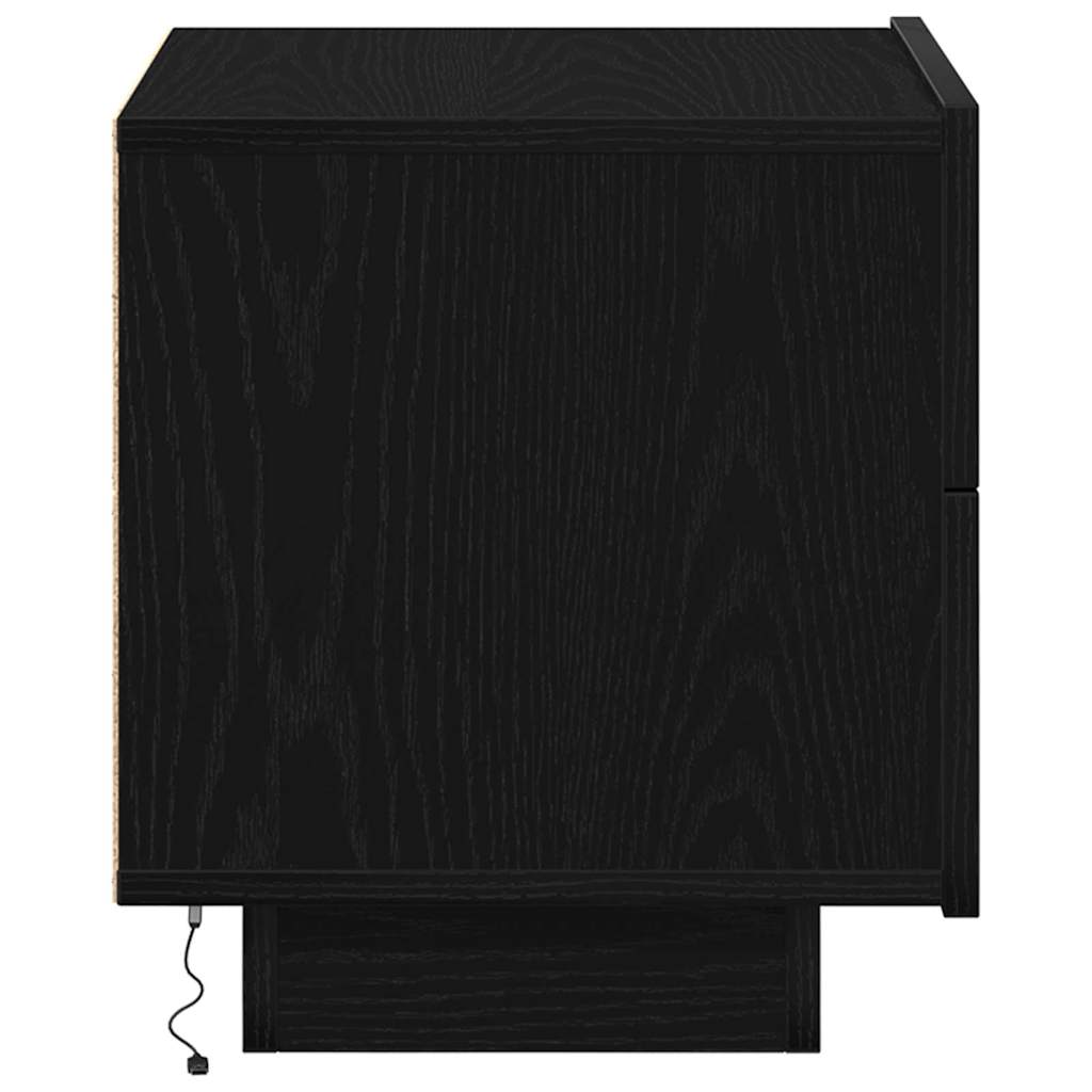 Natskab med skuffe Sort eg 70 x 36 x 40,5 cm Konstrueret træ