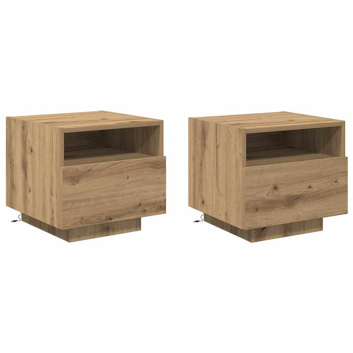 Natskab 2 pcs Artisan Egetræ 40 x 39 x 37 cm Konstrueret træ