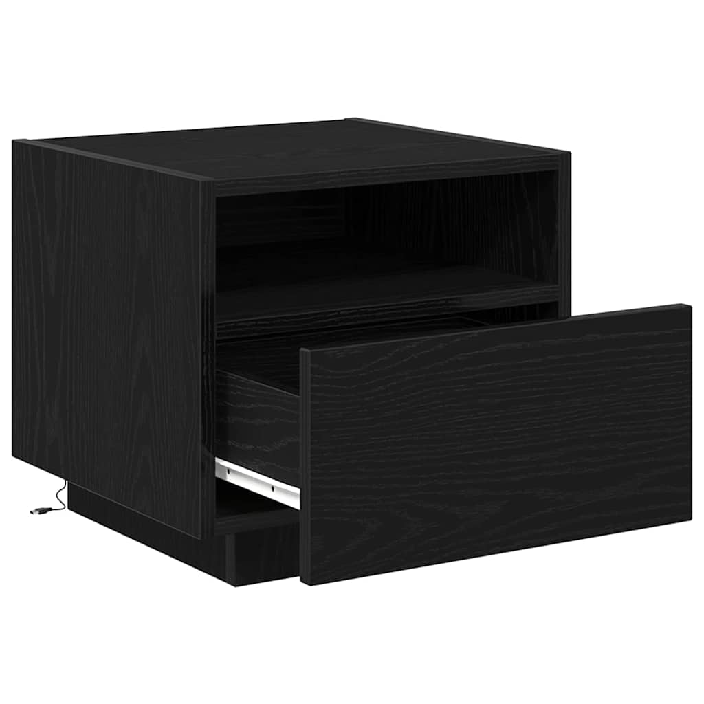 Natskab 2 pcs Sort eg 40 x 39 x 37 cm Konstrueret træ
