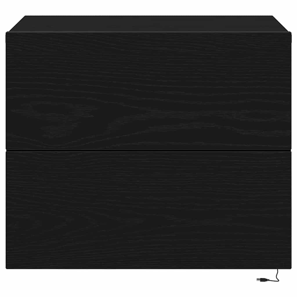 Natskab 2 pcs Sort eg 50 x 39 x 41 cm Konstrueret træ