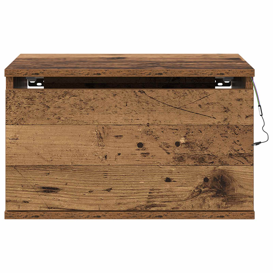 Vægmonteret natbord Gammelt træ 50 x 36 x 30 cm Konstrueret træ
