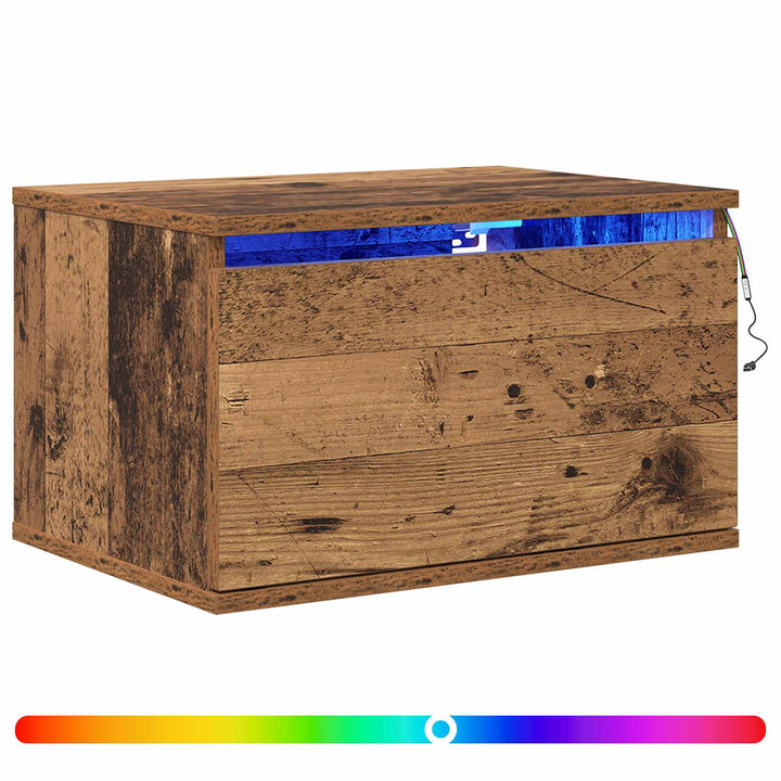 Vægmonteret natbord 2 pcs Gammelt træ Konstrueret træ