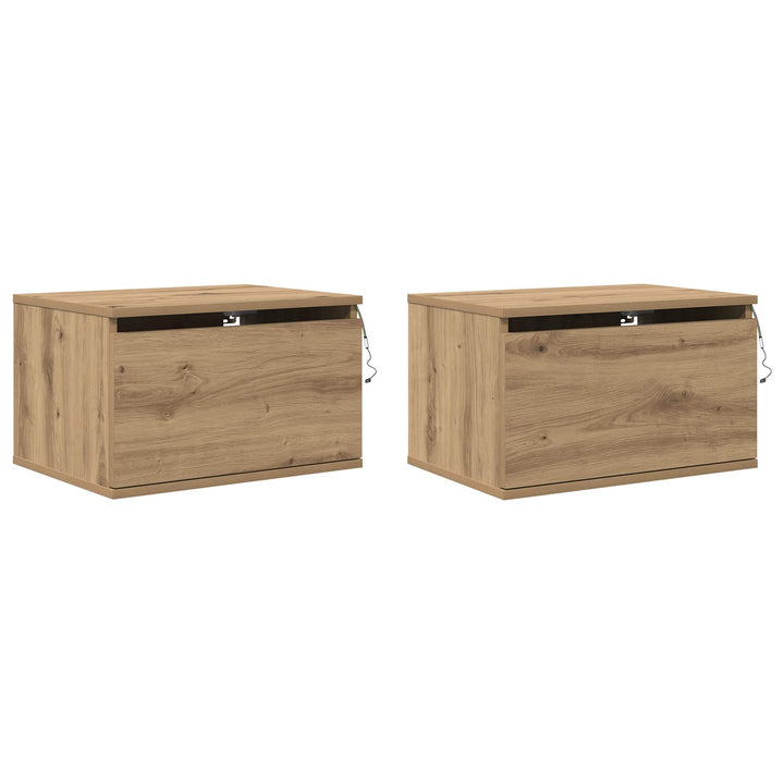 Vægmonteret natbord 2 pcs Artisan Egetræ 50 x 36 x 30 cm