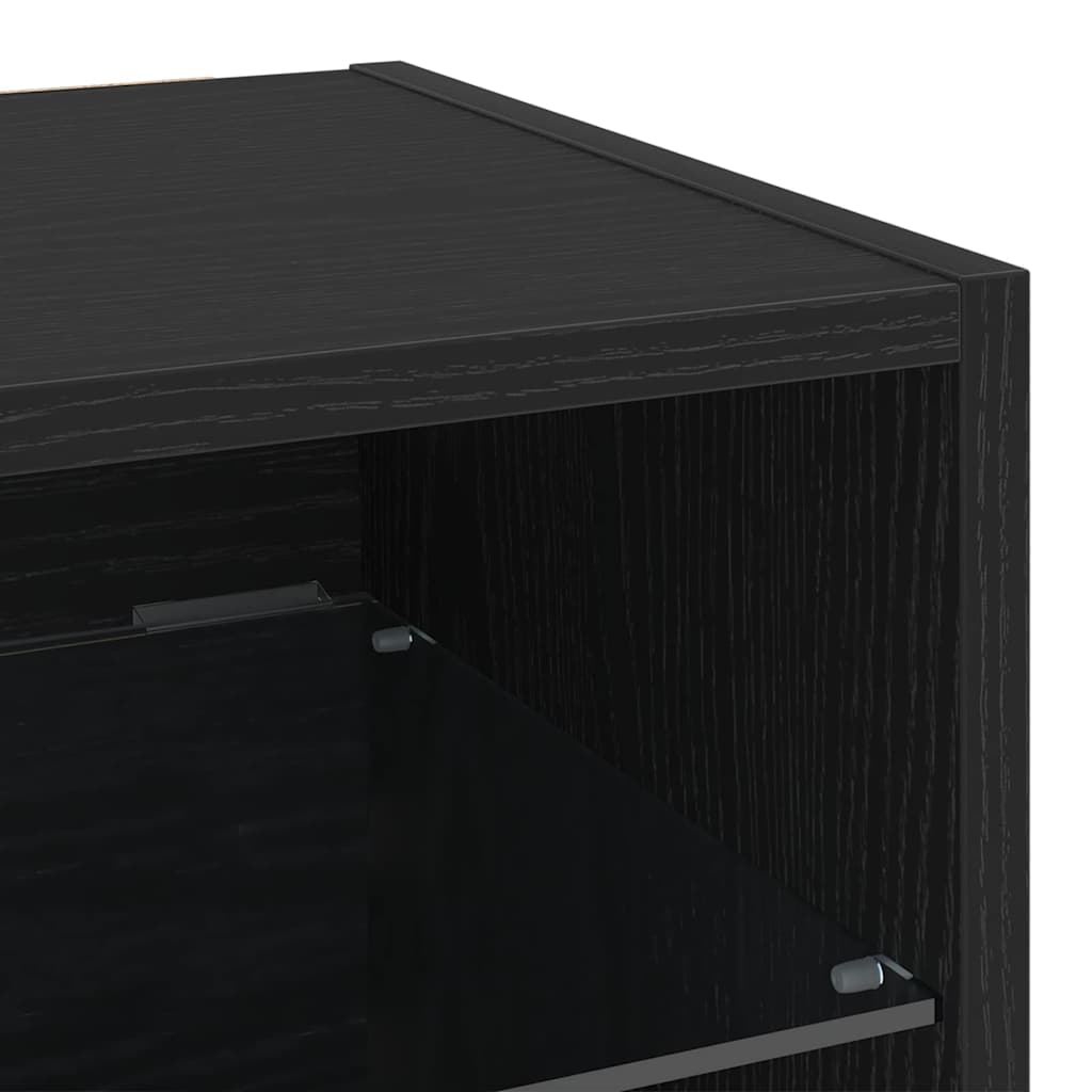 LED Væghylde Bedside Cabinet Sort 30 x 28,5 x 30 cm