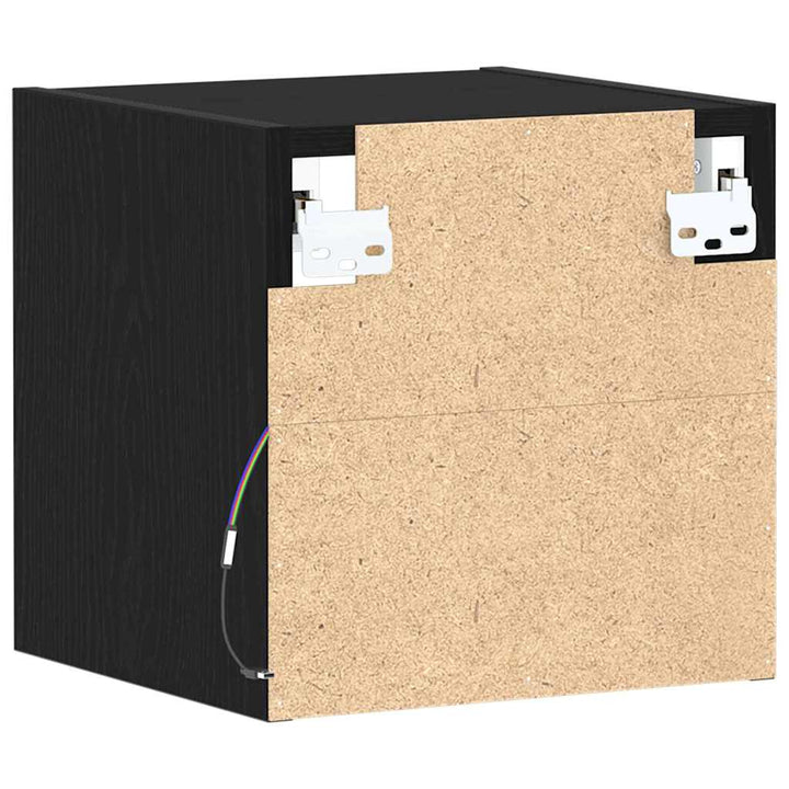 LED Væghylde Bedside Cabinet Sort 30 x 28,5 x 30 cm